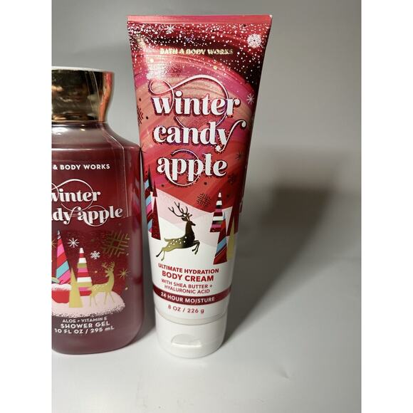 Bath & Body Works 3 Piece WINTER CANDY APPLE Cream Mist Gel TRAVEL Set - Picture 4 of 5